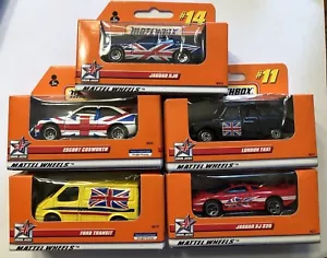 5 Matchbox FULL SET Jaguar Ford Transit Escort Taxi Union Jacks - NEW SEALED BOX - Picture 1 of 1