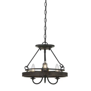 Cal Lighting Helena Metal 2-in-1 Pendant/Semi Flush, Gray/BZ, 11.5" - FX-3518-3 - Picture 1 of 1