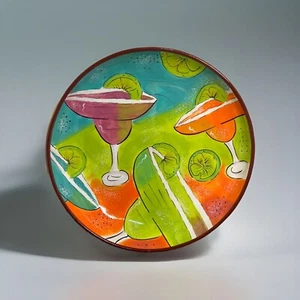 Clay Art Margarita Mambo Painted Stone Lite 16-3/4" Round Serving Bowl - Picture 1 of 9