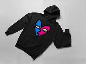 Broken Heart schwarzer Kapuzenpullover Sweatshirt - Bild 1 von 1