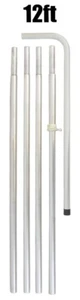 12ft Extra Reinforced Aluminum Rectangle Mega Flag Pole Designed for High Winds - Picture 1 of 3