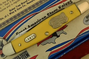 VINTAGE BOKER MADE USA GREAT AMERICAN STORYTELLER DELRIN MUSKRAT KNIFE (23336) - Picture 1 of 9