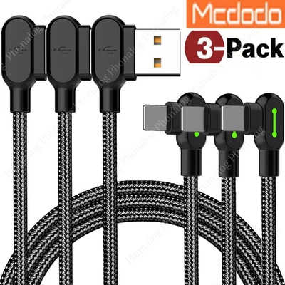 3x Mcdodo Elbow USB Cable Charger Cord For iPhone XS 11 12 13 14ProMax 8 SE iPad - Image 1 of 4