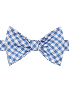 TOMMY HILFIGER Mens Blue Gingham Bow Tie - Picture 1 of 3