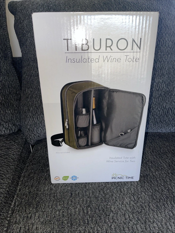 Bolso de vino aislado Picnic Time Tiburon con servicio para 2 - (B5) Foto 1 de 4
