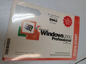 Microsoft Windows 2000 Professional COA Dell OEM Reinstallation CD SP2 SEALED - Picture 1 of 2