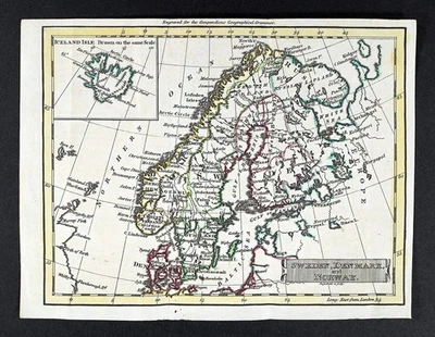 1795 John Russell Map Sweden Norway Denmark Finland Stockholm Christiansand - Image 1 of 4