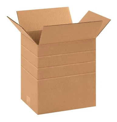 MD11812 Multi-Depth Corrugated Cardboard Box 11 1/4" L x 8 3/4" W x 12" H, Kr... - Image 1 of 2
