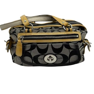 Coach Y2K Poppy Signature Bonnie 13402 Double Zip Handbag Satchel Streetwear Bag - Picture 1 of 9