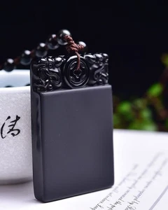 1Pc Natural obsidian Reiki Gemstone Pendant Crystal Quartz Healing Decorate - Picture 1 of 6