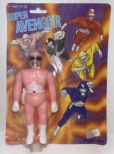 Vintage Power Rangers KO Rosa Morbido Vinile 6" Figura Knockoff Super Avenger Sentai - Foto 1 di 3