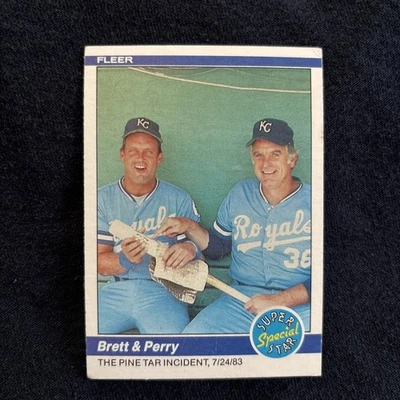 Brett & Perry 1984 Fleer 'The Pine Tar Incident' #638 como nuevo Foto 1 de 4