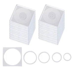 Coin Snap Holder, 24 Pack Coin Holders Square Fit 19/24/29/34/39mm, White - Picture 1 of 7