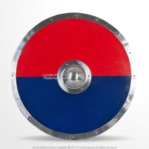 Escudo de madera nórdico vikingo anglosajón funcional de 30" con jefe de acero LARP SCA - Imagen 1 de 6