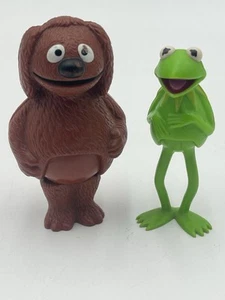 Vintage 1978 Fisher Price Muppet Show Players Plastic Puppets Kermit and Rowlf - Picture 1 of 10