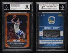 2015 Panini Prizm Orange Wave Stephen Curry #170 BAS Certified BGS Encased Auto