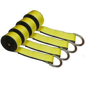 4 Pack 2" x 10' Lasso Strap w/ O Ring Auto Tie Down Wheel Lift Tow Truck Trailer - Picture 1 of 5