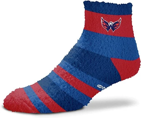 Washington Capitals Rainbow Stripe Soft Fuzzy Sleep Socks Cover