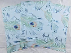 50 10x13 Designer Peacock Feather Poly Mailers Shipping Envelope Boutique Bags - Picture 1 of 1