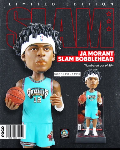 JA MORANT Memphis Grizzlies "Slam Magazine Cover" Exclusive NBA Bobblehead Cover