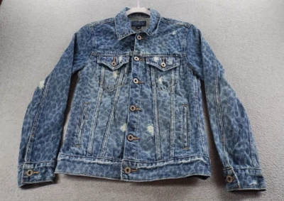 Chaqueta vaquera para mujer Lucky Brand azul talla XS animal print algodón desgastado Foto 1 de 4