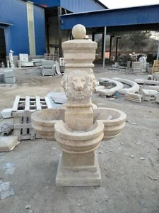 CARVED MARBLE LION 6' TALL INTERIOR OR EXTERIOR FOUNTAIN - JX534 - Picture 1 of 1