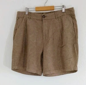 Pantalones Cortos Chinos de Playa de Golf Old Navy Para Hombre Marrón Calce Ajustado Mezcla de Lino Talla 36 - Imagen 1 de 6