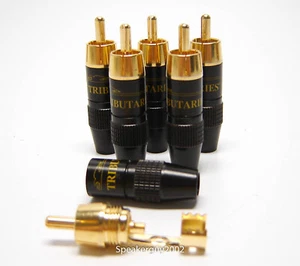 6 negros - tributarios / conectores RCA chapados en oro / soldadura -- CN1 - Imagen 1 de 2