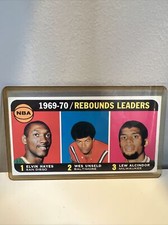 1969-70 LEW ALCINDOR KAREEM ABDUL JABBAR TOPPS REBOUNDS LEADER BASKETBALL CARD