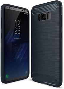 FUNDA CARBONO para SAMSUNG GALAXY S8 TAPA TRASERA CARCASA SILICONA COVER NEGRA - Imagen 1 de 6