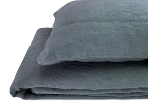 Bettwäsche-Set 100% Leinen "Stonewashed" (240x220, 2St. 80x80 cm) Bezel - Picture 1 of 4
