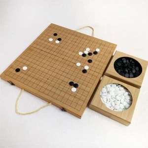 Wooden Timber Go Game Set Folding Portable Baduk Weiqi Board Game 47*44*2.5cm - Picture 1 of 8