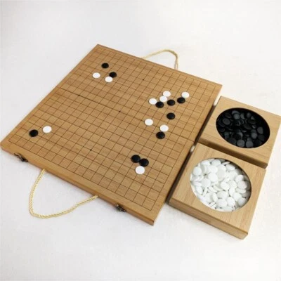 Wooden Timber Go Game Set Folding Portable Baduk Weiqi Board Game 47*44*2.5cm - image 1 of 4