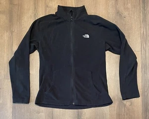 Chaqueta THE NORTH FACE Mujer MEDIANA Negra Cremallera Completa L/S Bordada Logo FLEECE - Imagen 1 de 4
