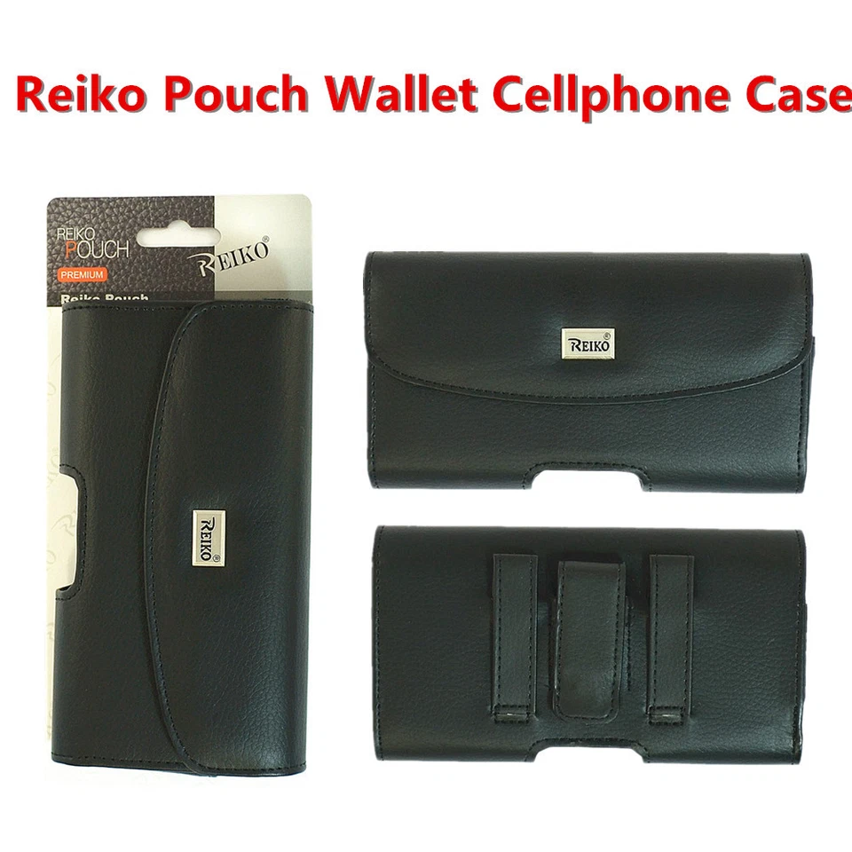 Reiko Samsung S8+ S9+Plus Note 8 Large Leather Pouch Black Clip Wallet Case - Image 1 of 4