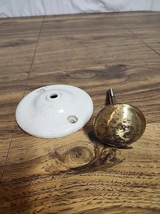 Antique Door Knob And Ceramic Door Plate Marked Made In Usa - Picture 1 of 12