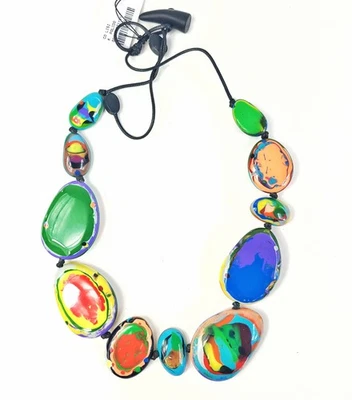 Collar Sobral Kandinsky Lisi Reversible Ajustable Declaración Hecho por Artista Foto 1 de 4