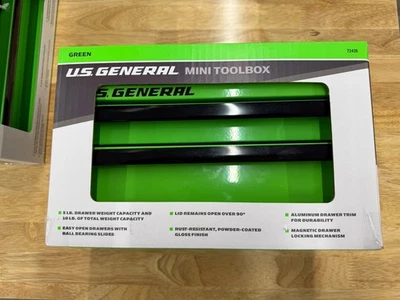 US GENERAL Mini Tool Box Harbor Freight Green - New In Box - Image 1 of 4