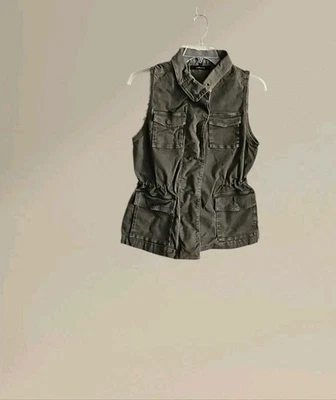 J brand Women's Size Small green utility Sleeveless vest - Image 1 of 4