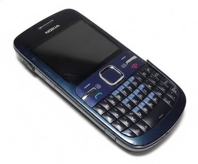 Teléfono Celular Nokia C3 Azul QWERTY Teclado Sin Alimentación Para Piezas o Reparación Foto 1 de 2