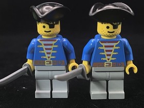 LEGO Pirates Minifigure pi005  Blue Coat 1989 Eyepatch 6279 6285 Barracuda Lot 2
