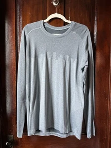 Lululemon Metal Vent Tech Shirt Mens XL Blue Long Sleeve City Skyline New York - Picture 1 of 7