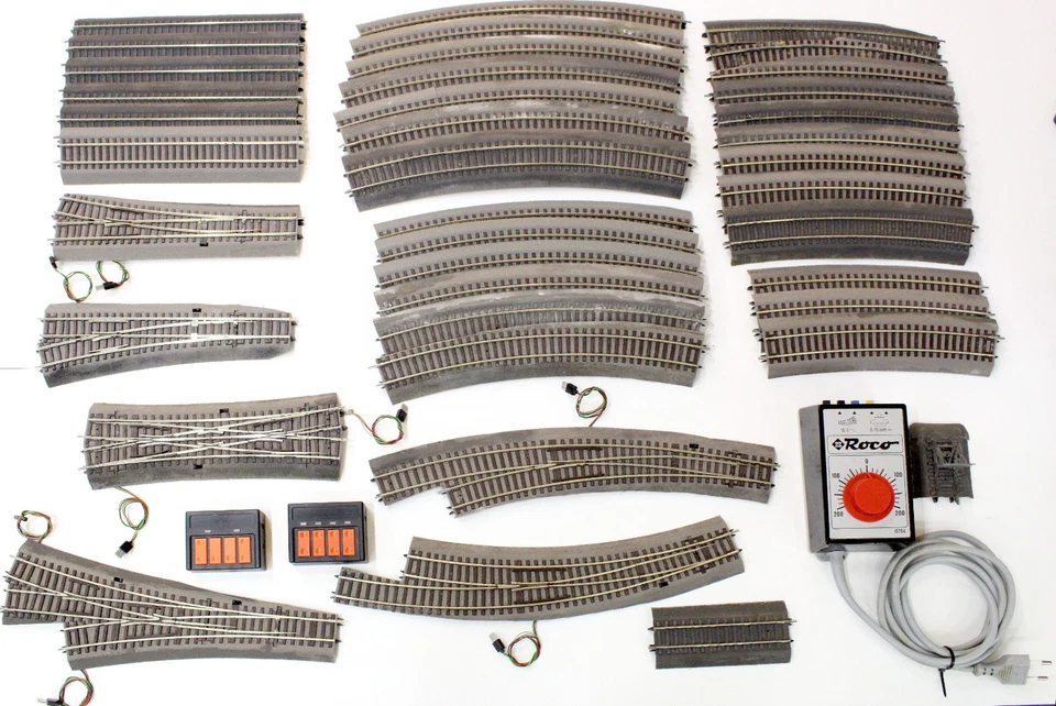 H0 Roco Line Bundle Straight/Curved Tracks, Pair of Points, BW, DKW, DWW, etc. - Image 1 of 1