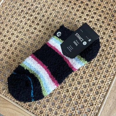 Calcetines difusos Stance para mujer M 8-10,5 mushy negros a rayas baja altura cojín pesado Foto 1 de 2