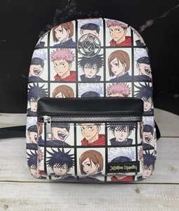 Jujutsu Kaisen Mini Backpack Grid All Over Print Vinyl Adjustable Strap Bioworld - Picture 1 of 10