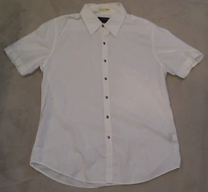 Camisa de mezclilla ligera con botones de manga corta Calvin Klein para hombre mediana usada en excelente estado - Imagen 1 de 10