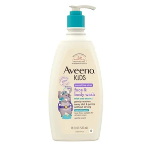 Aveeno Kids Sensitive Skin Face & Body Wash with Oat Extract, Gently Washes Away - Picture 1 of 12