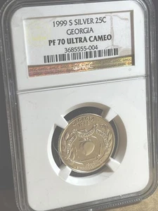 1999-S Georgia Silver 25C Statehood Quarter NGC PF 70 ULTRA CAMEO - Picture 1 of 3