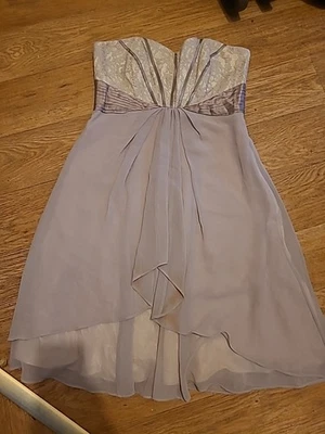Ladies Coast Size 14 Lilac Sleeveless Strapless Boned Dress - Image 1 of 3
