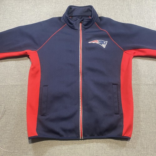 VETEMENTS Giacca NFL New England Patriots uomo blu medio full zip elasticizzata abbigliamento squadra